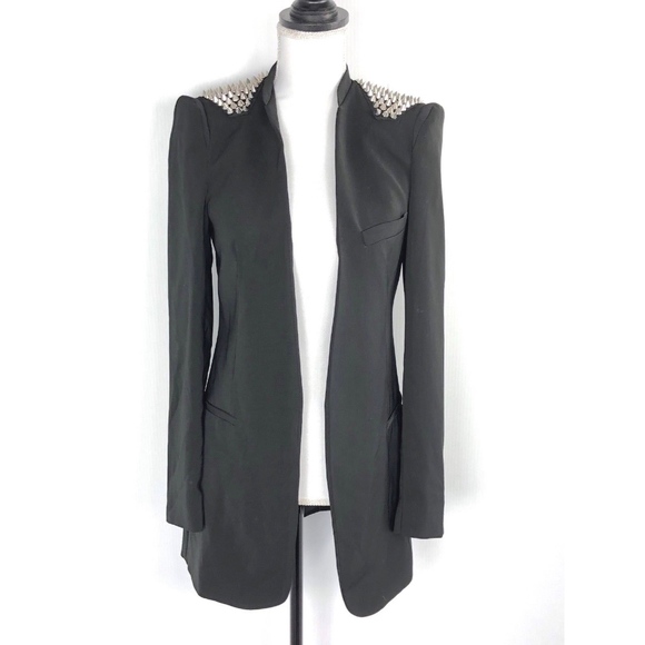 Zara Jackets & Blazers - Zara Basics  Studded Spike Blazer Black SMALL